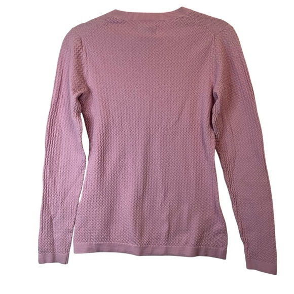 Dover Saddlery IconEQ Ladies' Rowan Equestrian Pink V-Neck Knit Sweater SZ XS - Picture 2 of 11